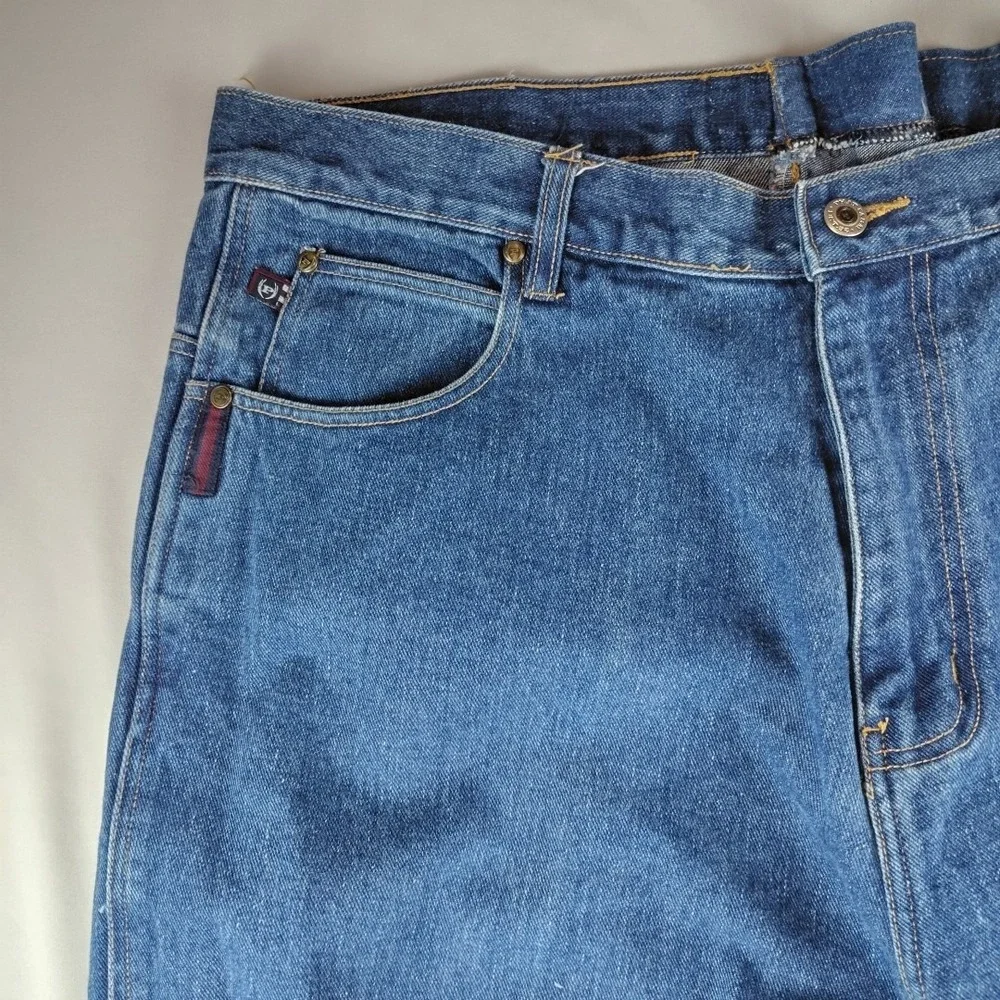 Vintage Y2K Phat Farm Jeans Men's 44x32 Denim Baggy Hip Hop Streetwear Logo EUC
